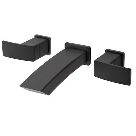 Pfister Pfister Kenzo Wall Mount Lavatory Faucet - Closed Matte Black LG49-DF3B